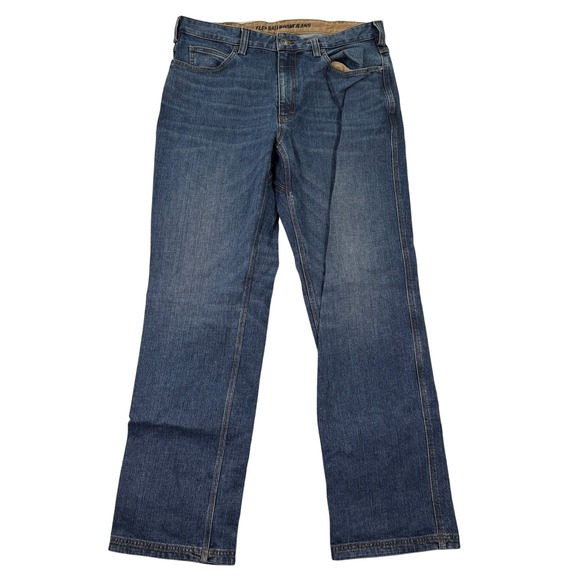 Duluth Trading Co. Flex Ballroom Jeans Relaxed Fit Blue Denim Mens 37x34 Work - Picture 1 of 11